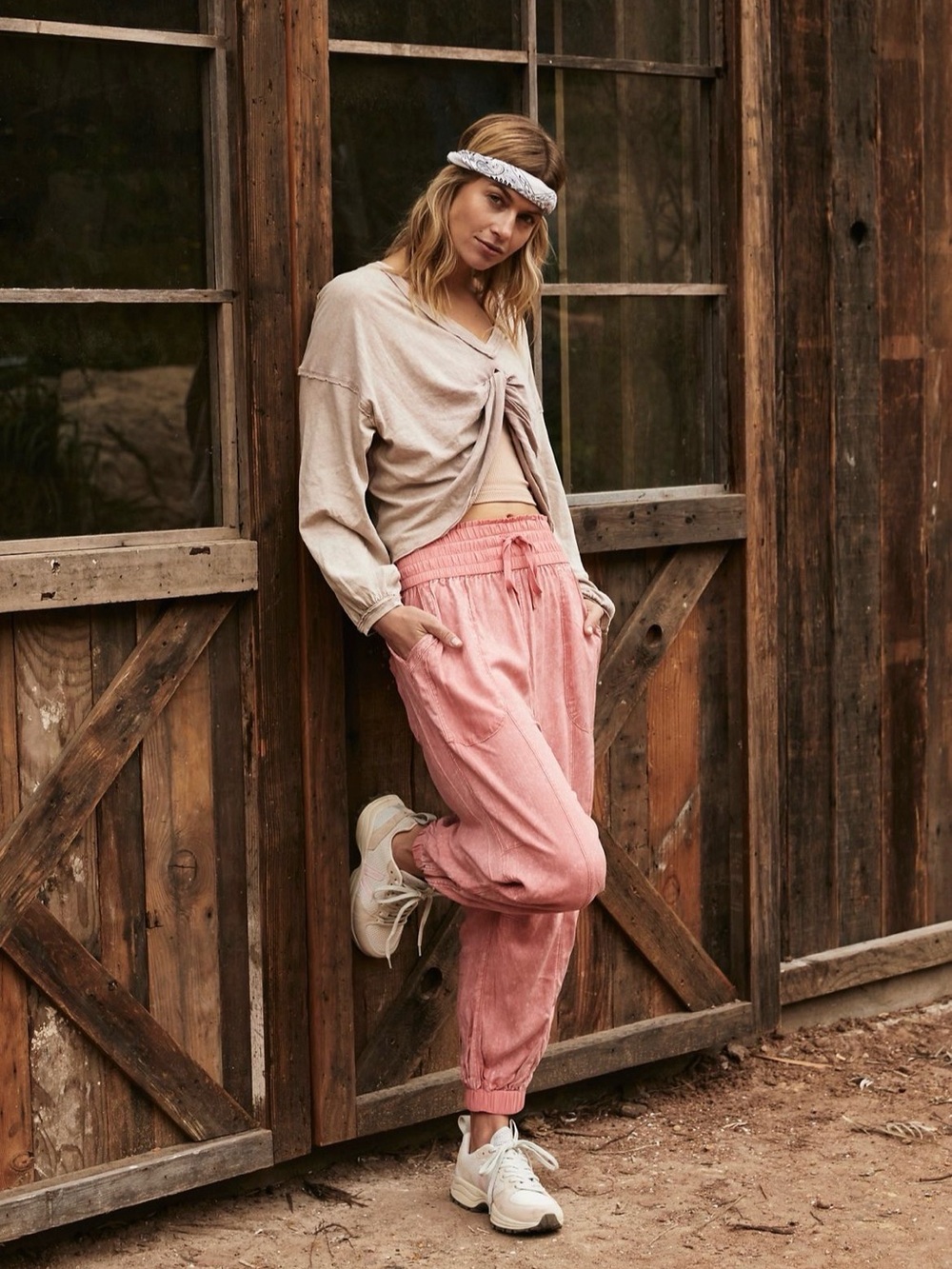 NWT FP Movement by Free People Halfzies Pants in Terra Cotta